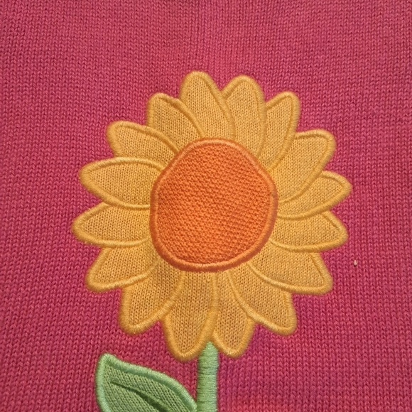 Gymboree Outlet girls size Large or 10-12 sweater vest with sunflower design - Picture 3 of 4